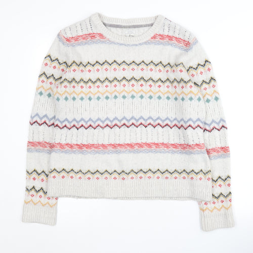 Fat Face Women’s Multicoloured Fair Isle Pullover Jumper Size 10
