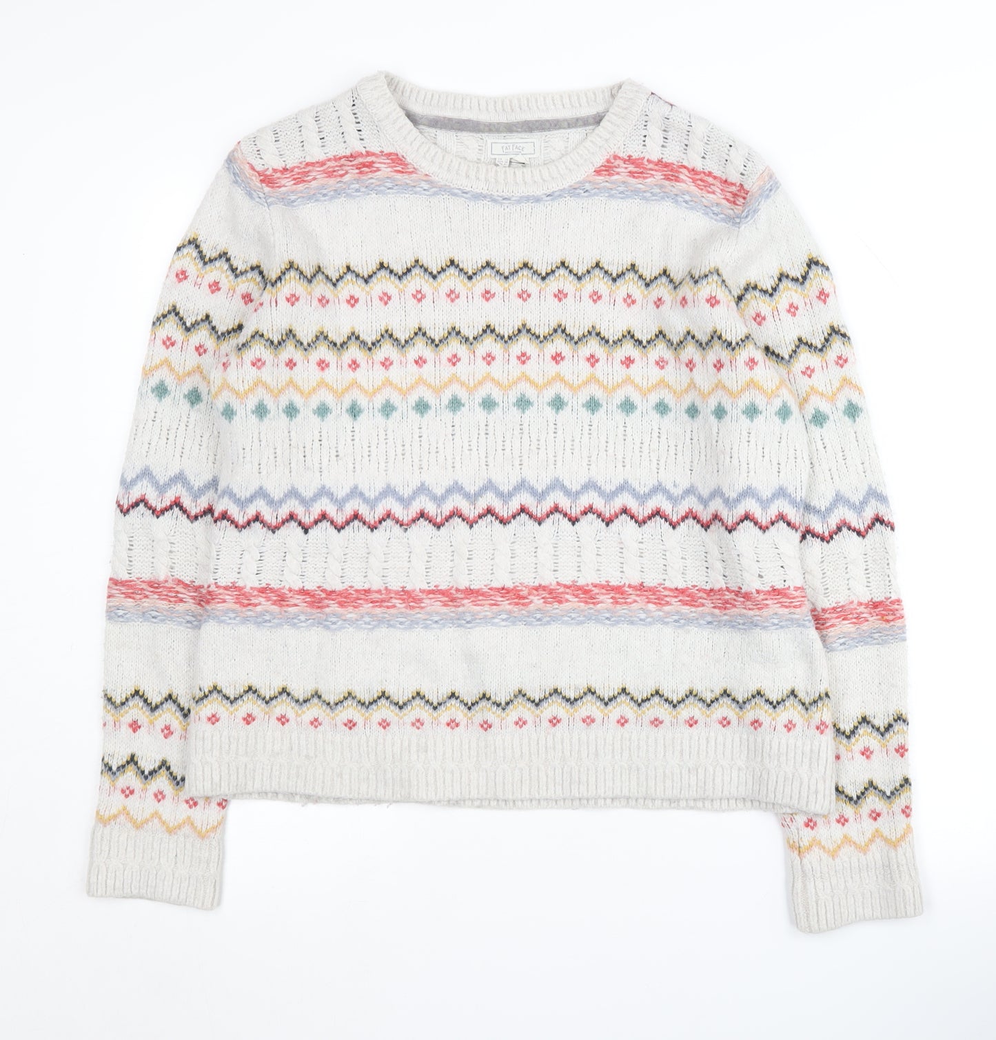 Fat Face Women’s Multicoloured Fair Isle Pullover Jumper Size 10