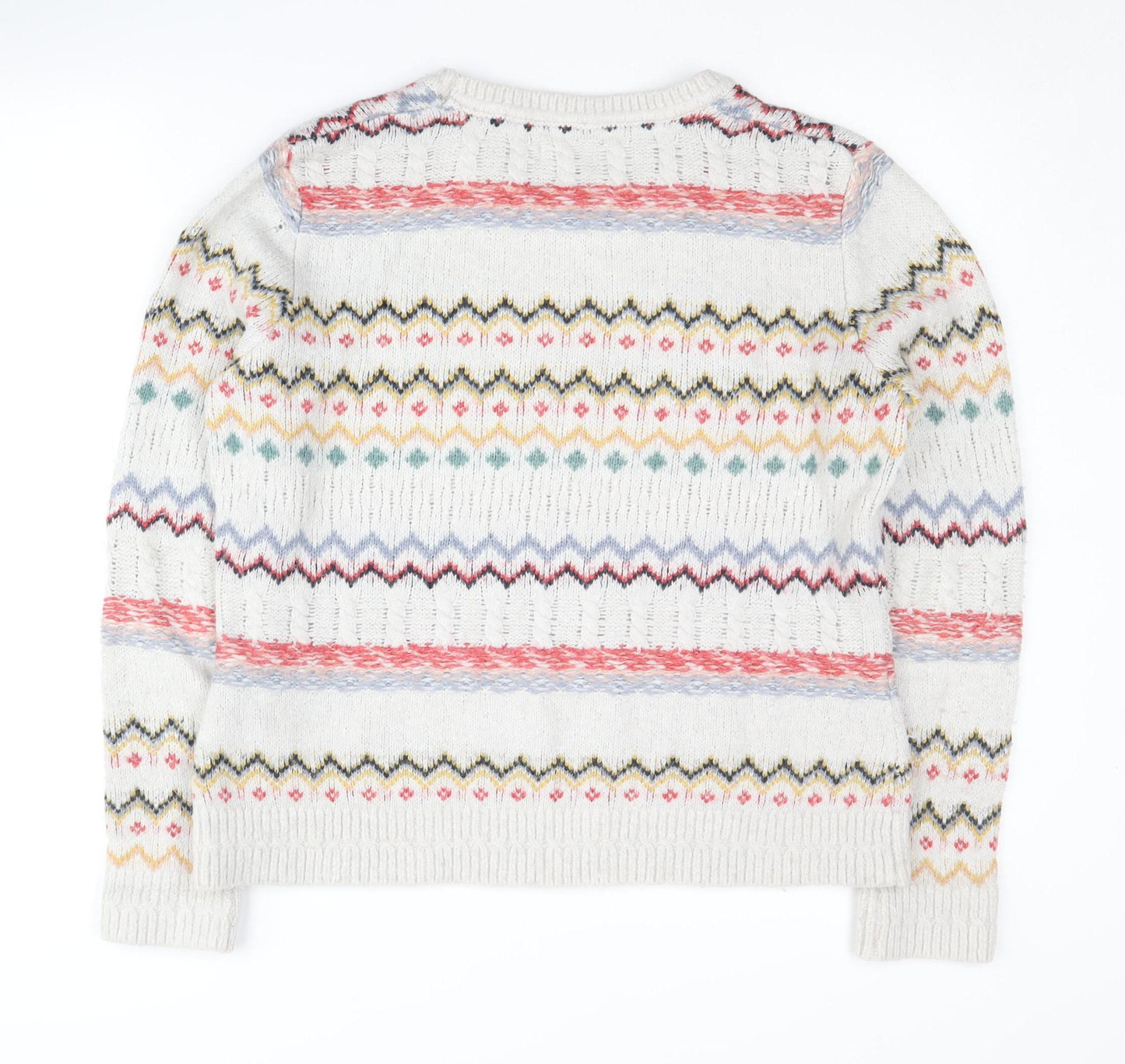 Fat Face Women’s Multicoloured Fair Isle Pullover Jumper Size 10