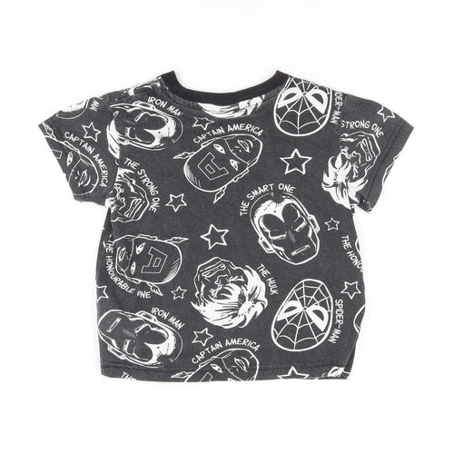 Marvel Comics Boys Black Graphic T-Shirt 4 Years