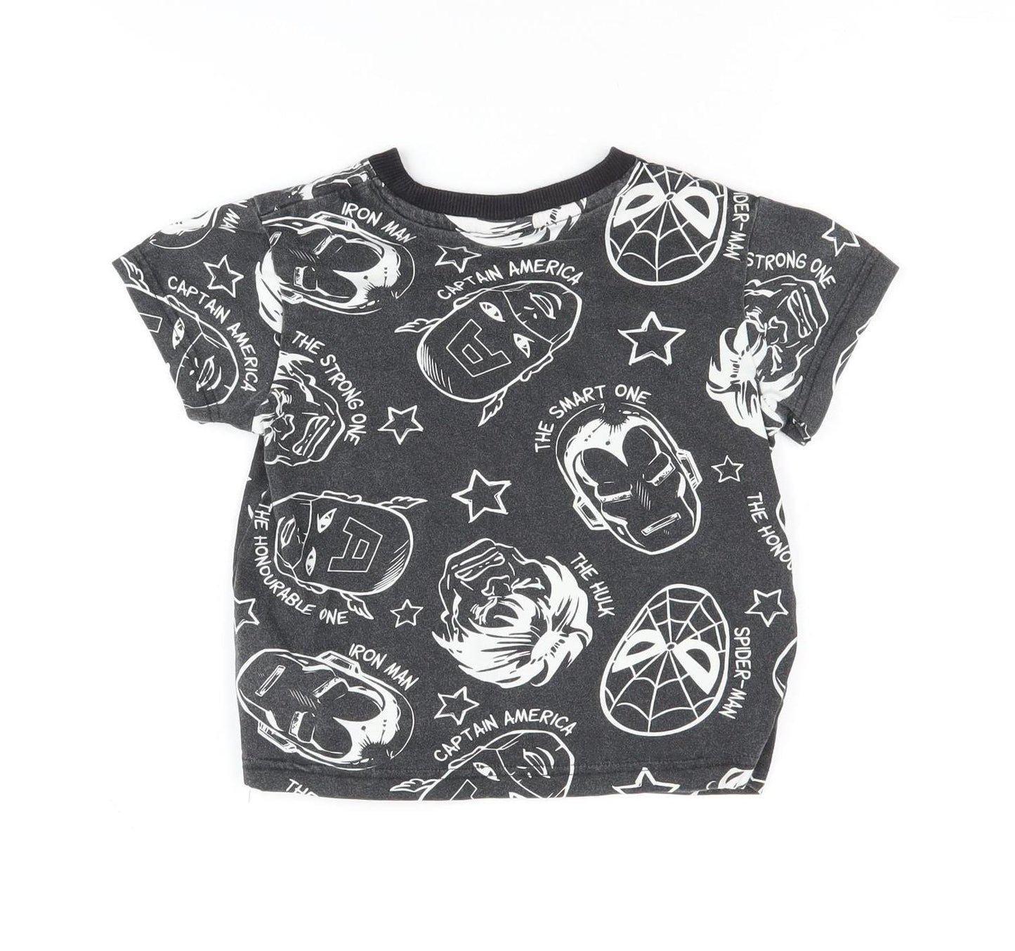 Marvel Comics Boys Black Graphic T-Shirt 4 Years