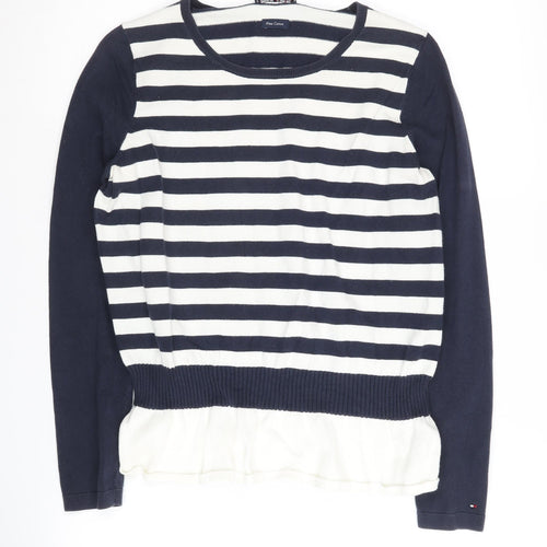 Tommy Hilfiger Women's Blue Striped Pullover Jumper S