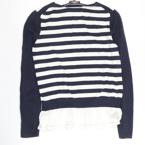 Tommy Hilfiger Women's Blue Striped Pullover Jumper S