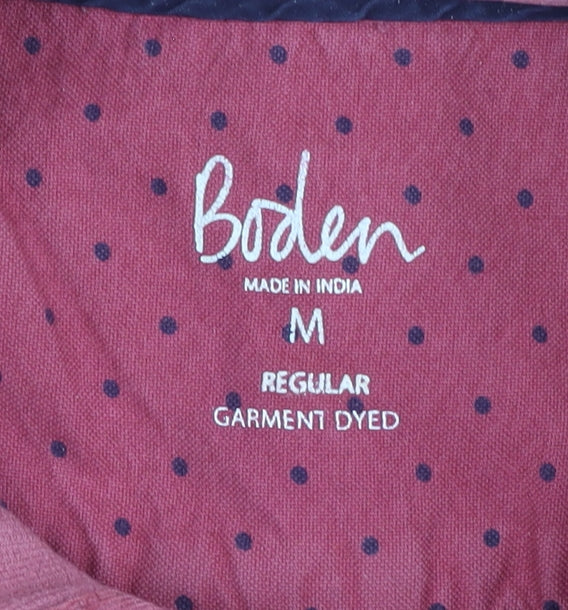 Boden Men's Red Long Sleeve Cotton Shirt M