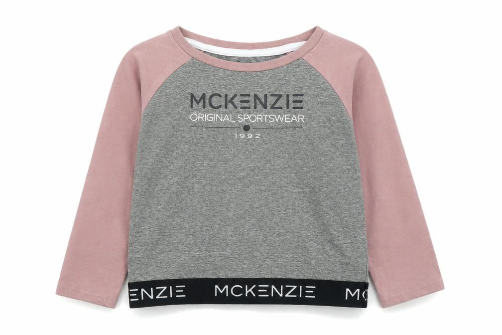 McKenzie Girls Grey 3/4 Sleeve T-Shirt 6-7 Years Sporty Style