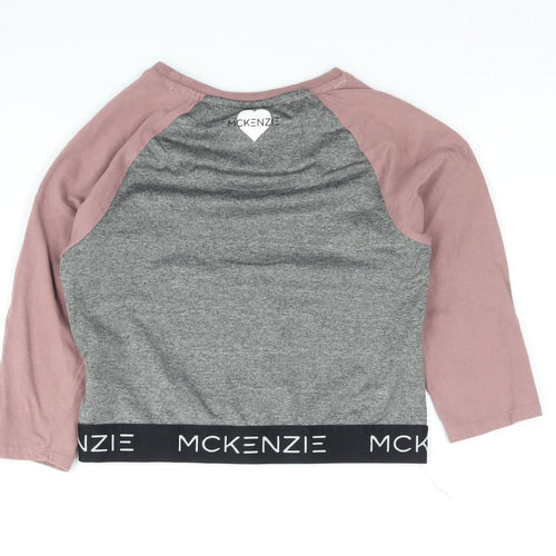 McKenzie Girls Grey 3/4 Sleeve T-Shirt 6-7 Years Sporty Style