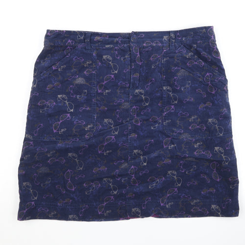 White Stuff Women's Blue Corduroy Skirt Size 10