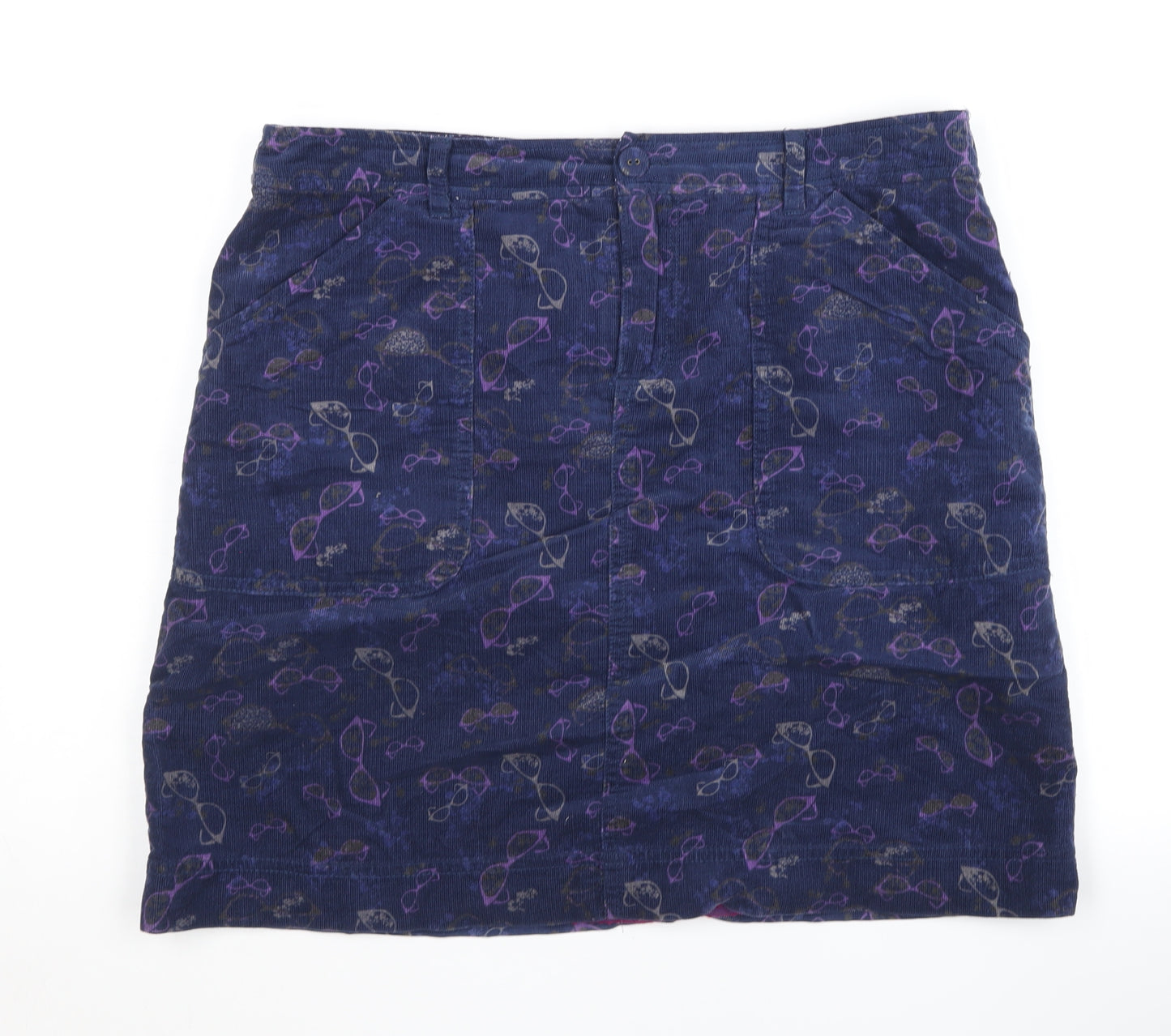 White Stuff Women's Blue Corduroy Skirt Size 10