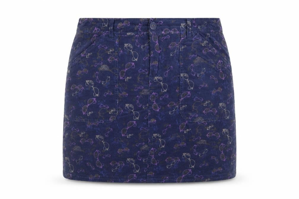 Front view of White Stuff Women's Blue Corduroy Skirt, size 10