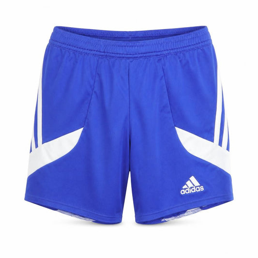 Front view of Adidas boys’ blue xs athletic sports shorts