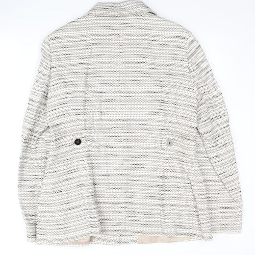 Viyella Women's Beige Blazer, Size 12, Lined, Striped