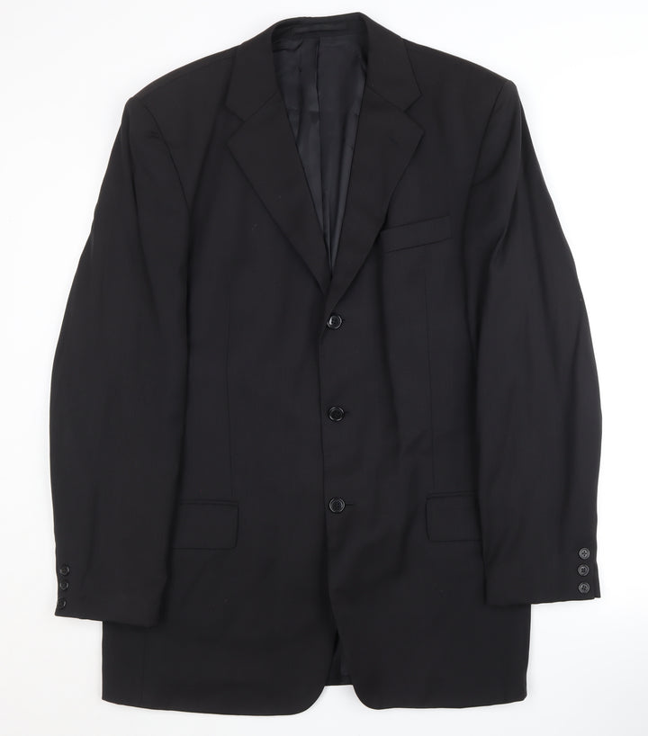 Pierre Cardin Men’s Black Wool Blazer, Size 40L