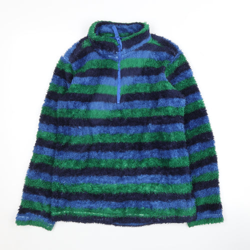 Peter Storm Boys Blue Green Striped Fleece Sweatshirt 11-12 Years