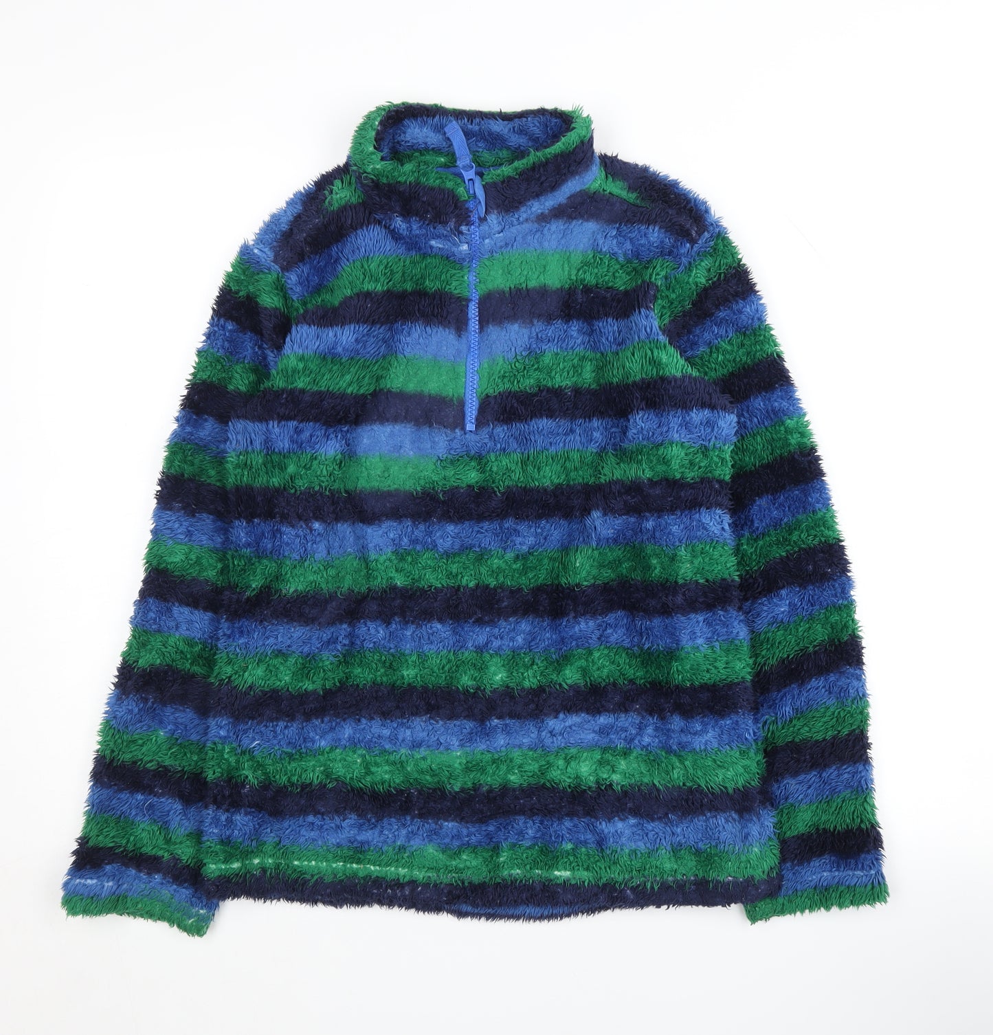 Peter Storm Boys Blue Green Striped Fleece Sweatshirt 11-12 Years