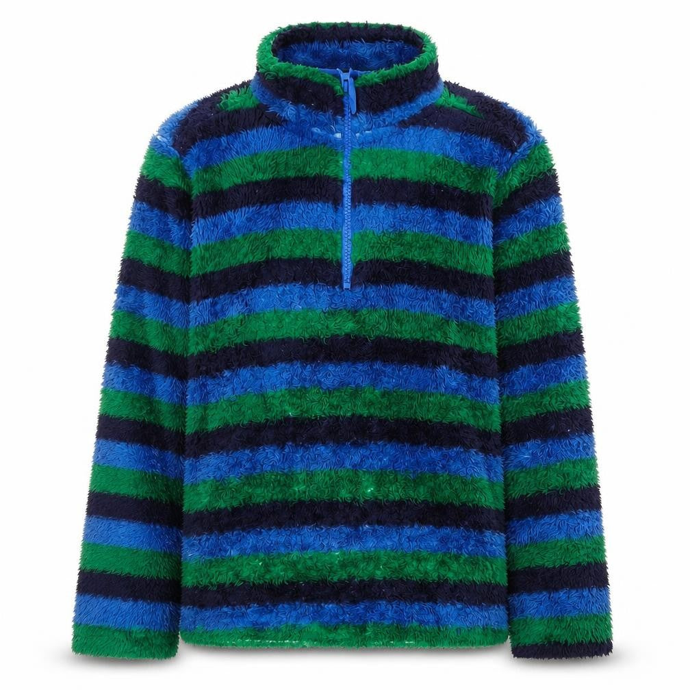 Peter Storm Boys Blue Green Striped Fleece Sweatshirt 11-12 Years