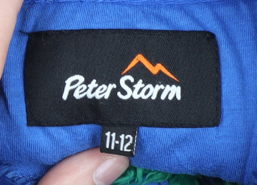 Peter Storm Boys Blue Green Striped Fleece Sweatshirt 11-12 Years