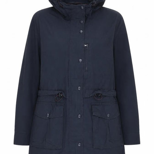 J.Crew Women's Blue Parka, Size S, Hooded Mid-Length Casual