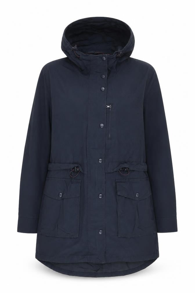 J.Crew Women's Blue Parka, Size S, Hooded Mid-Length Casual
