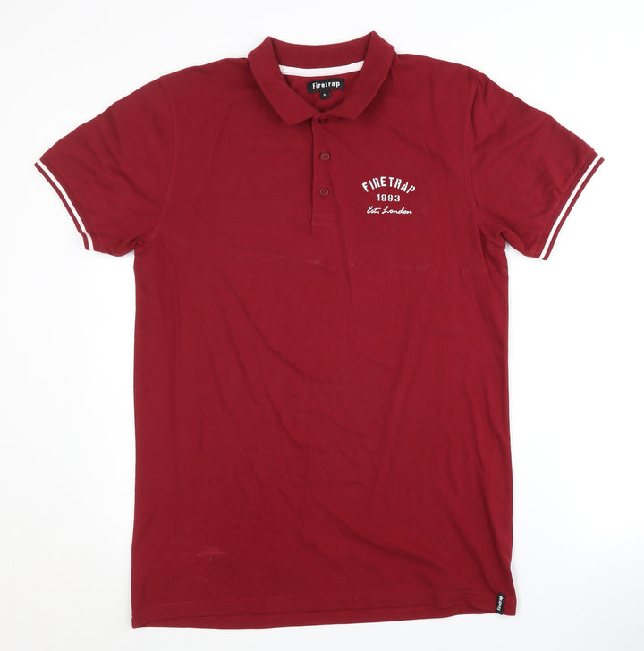 Firetrap Men's Red Polo Shirt - Medium