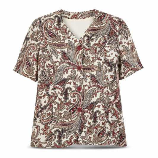 Front view of Eastex Women's Multicoloured Paisley Suit Top, size 12