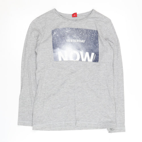 s.Oliver Boys Grey Graphic Print Long Sleeve T-Shirt M