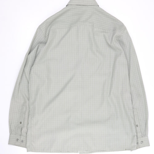 Thomas Nash Men's Beige Check Button-Up Shirt M
