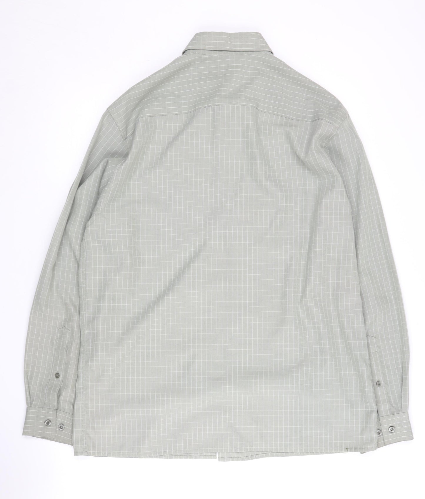 Thomas Nash Men's Beige Check Button-Up Shirt M