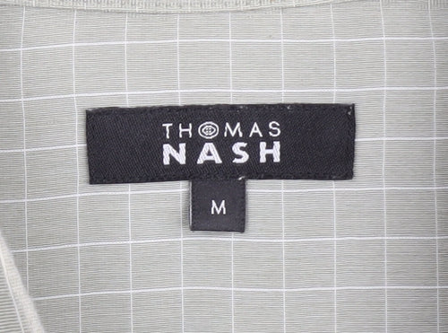 Thomas Nash Men's Beige Check Button-Up Shirt M