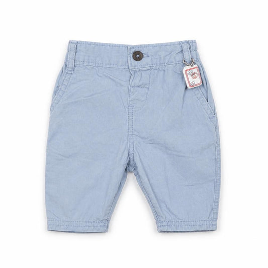 Front view of Junior J unisex blue trousers 0-3 months casual cotton