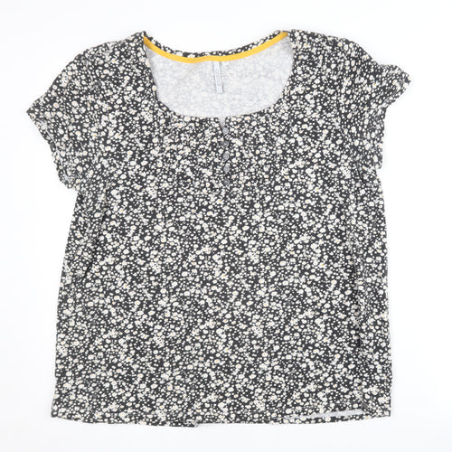 Animal Women's Black Floral T-Shirt Size 16