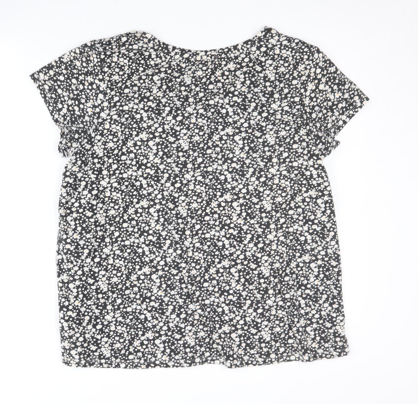 Animal Women's Black Floral T-Shirt Size 16