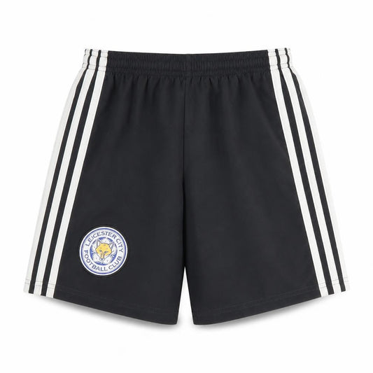 Front view of Adidas boys’ black athletic shorts, size 9-10, years