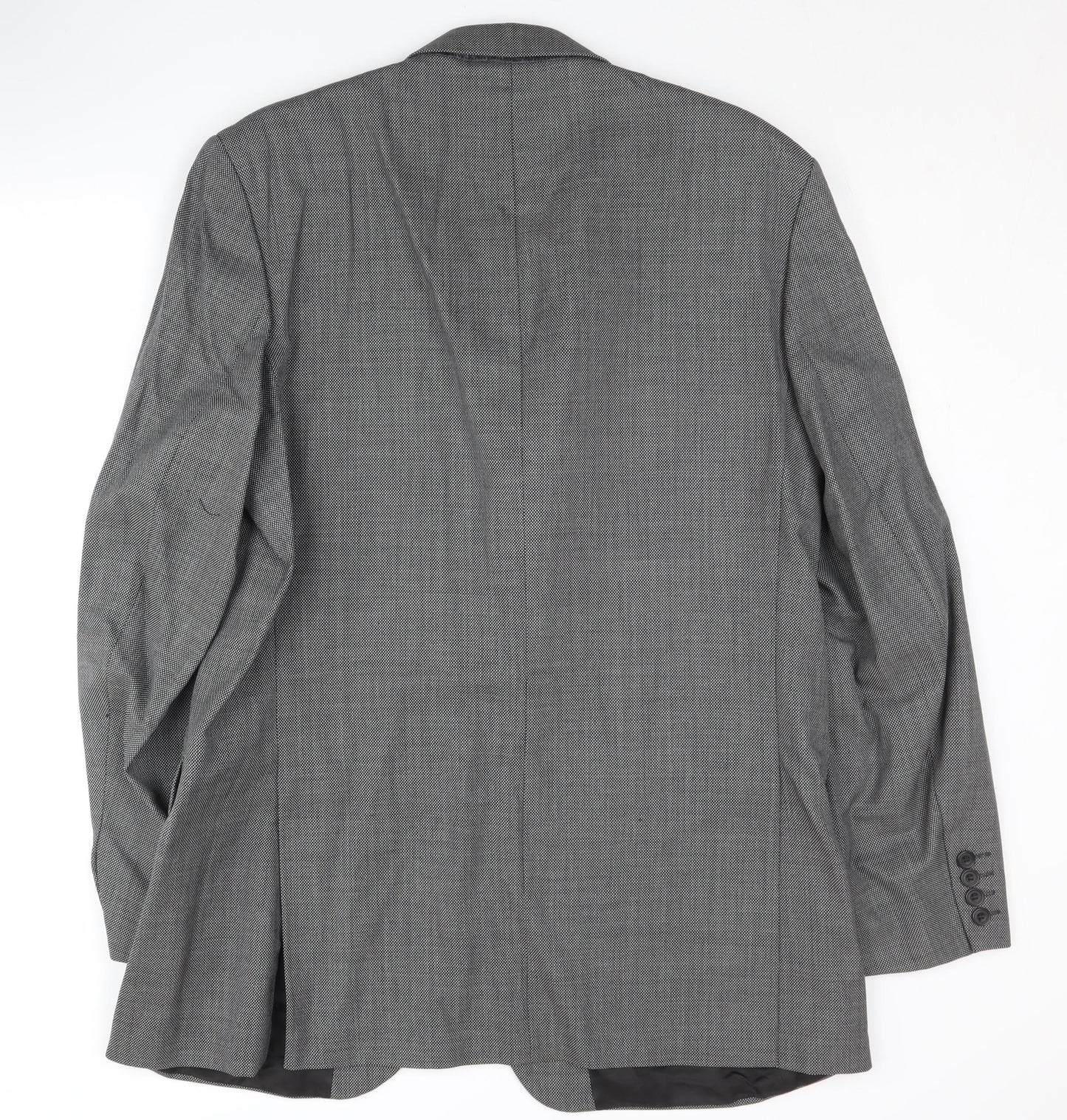 Dehavilland Men's Grey Wool Blazer 44L Long Jacket