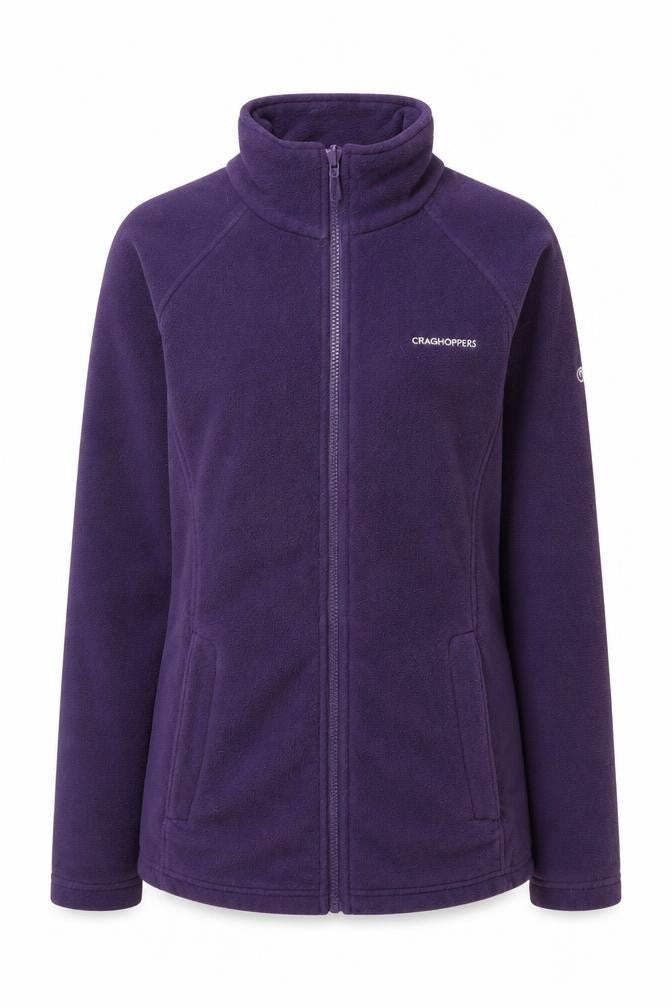 Front view of Craghoppers Women's Purple Fleece Jacket, size 8