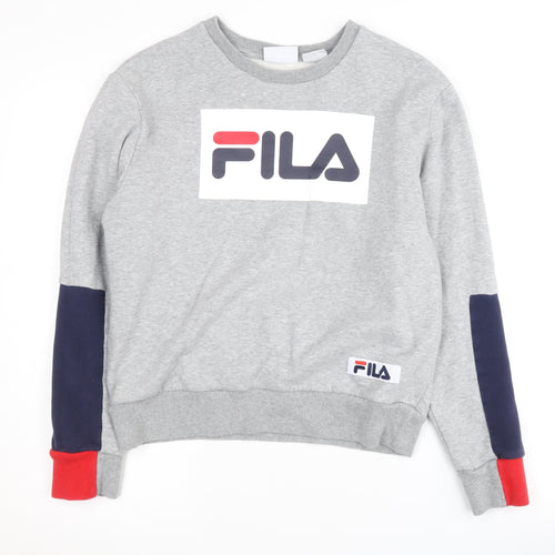 Fila Unisex Grey Logo Sweatshirt, Size S, Pullover