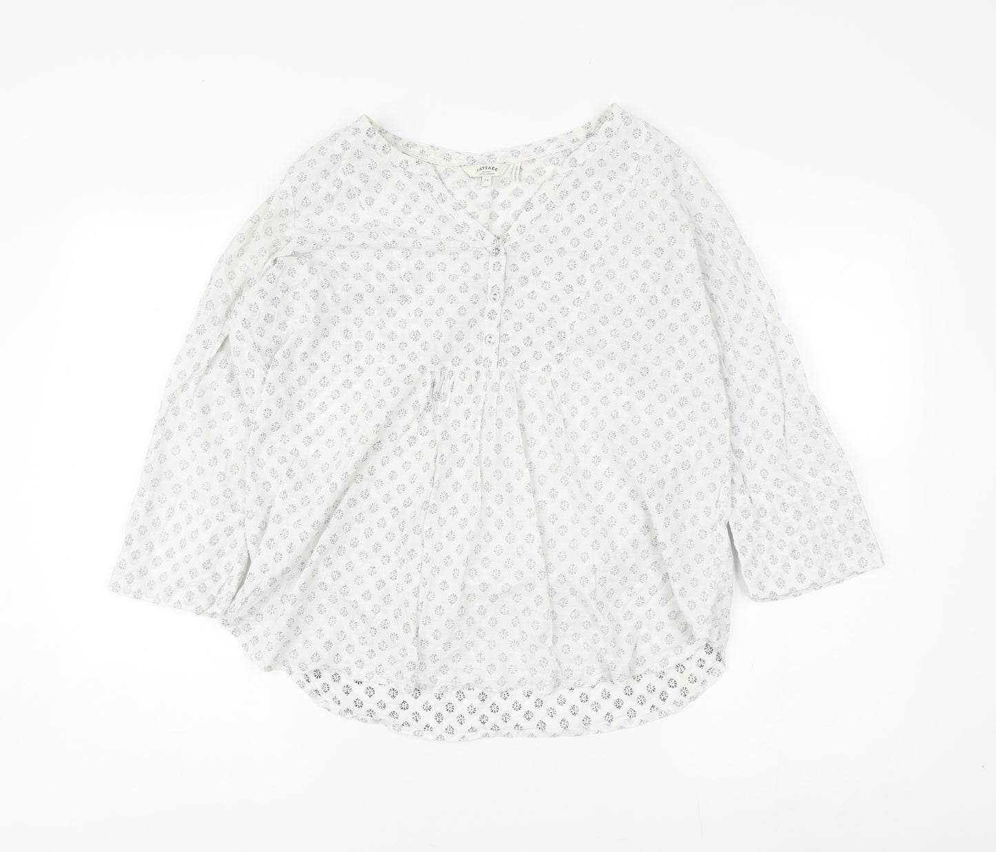 Fat Face Women's Ivory Floral Blouse Size 14