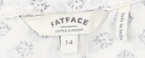 Fat Face Women's Ivory Floral Blouse Size 14