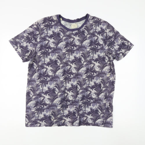 Selected Homme Unisex Purple Tropical T-Shirt 2XL
