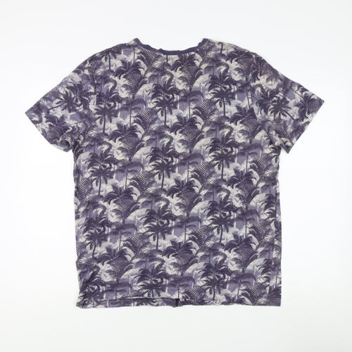 Selected Homme Unisex Purple Tropical T-Shirt 2XL