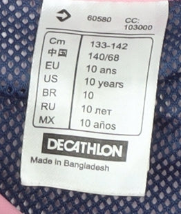 Decathlon Girls Pink Rain Coat, 9-10 Years, Waterproof Jacket