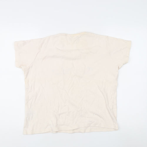 EWM Women's Beige Embroidered T-Shirt - Size L