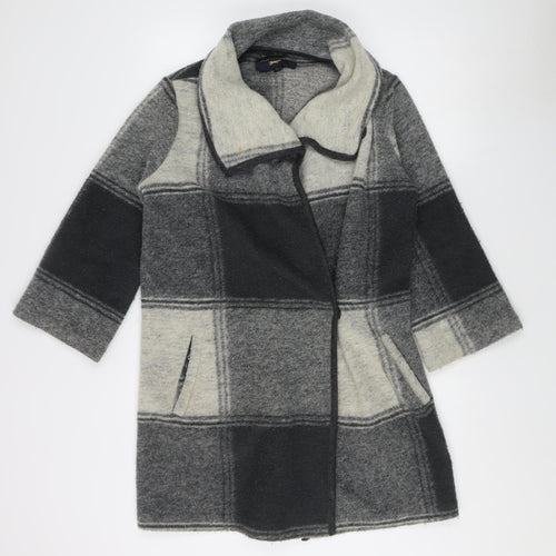 Paul Costelloe Women's Grey Plaid Wool Overcoat