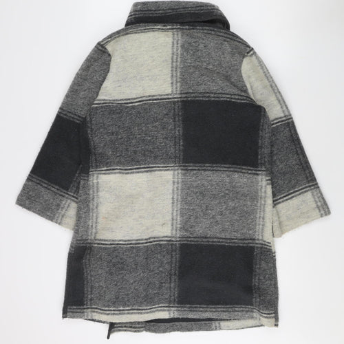 Paul Costelloe Women's Grey Plaid Wool Overcoat
