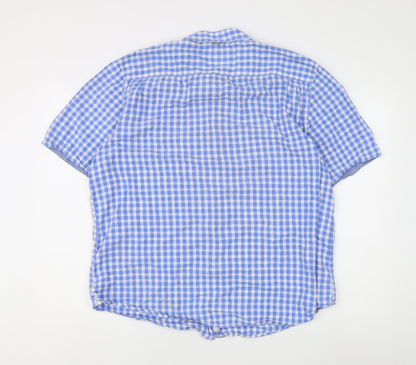 Red Herring Men's Blue Check Short Sleeve Shirt 2XL