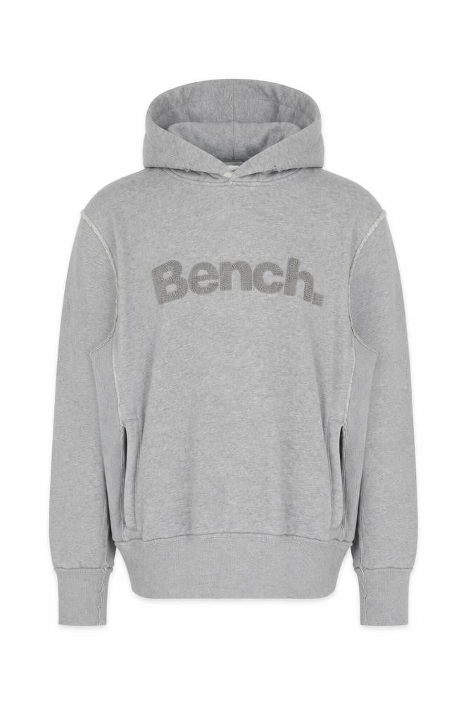 Front view of Bench Grey Medium unisex hoodie