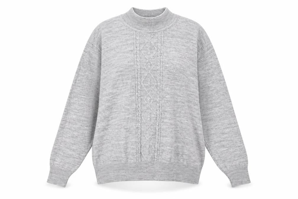 Front view of Eastex Women's Grey jumper, size 12