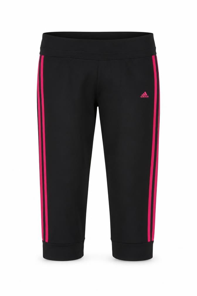 Front view of Adidas Women's Black Capri Trousers M Stretch