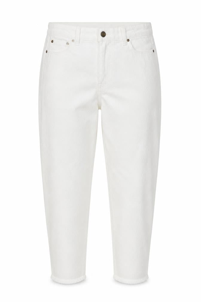 Front view of Abercrombie & Fitch Women's White Straight Jeans, size M