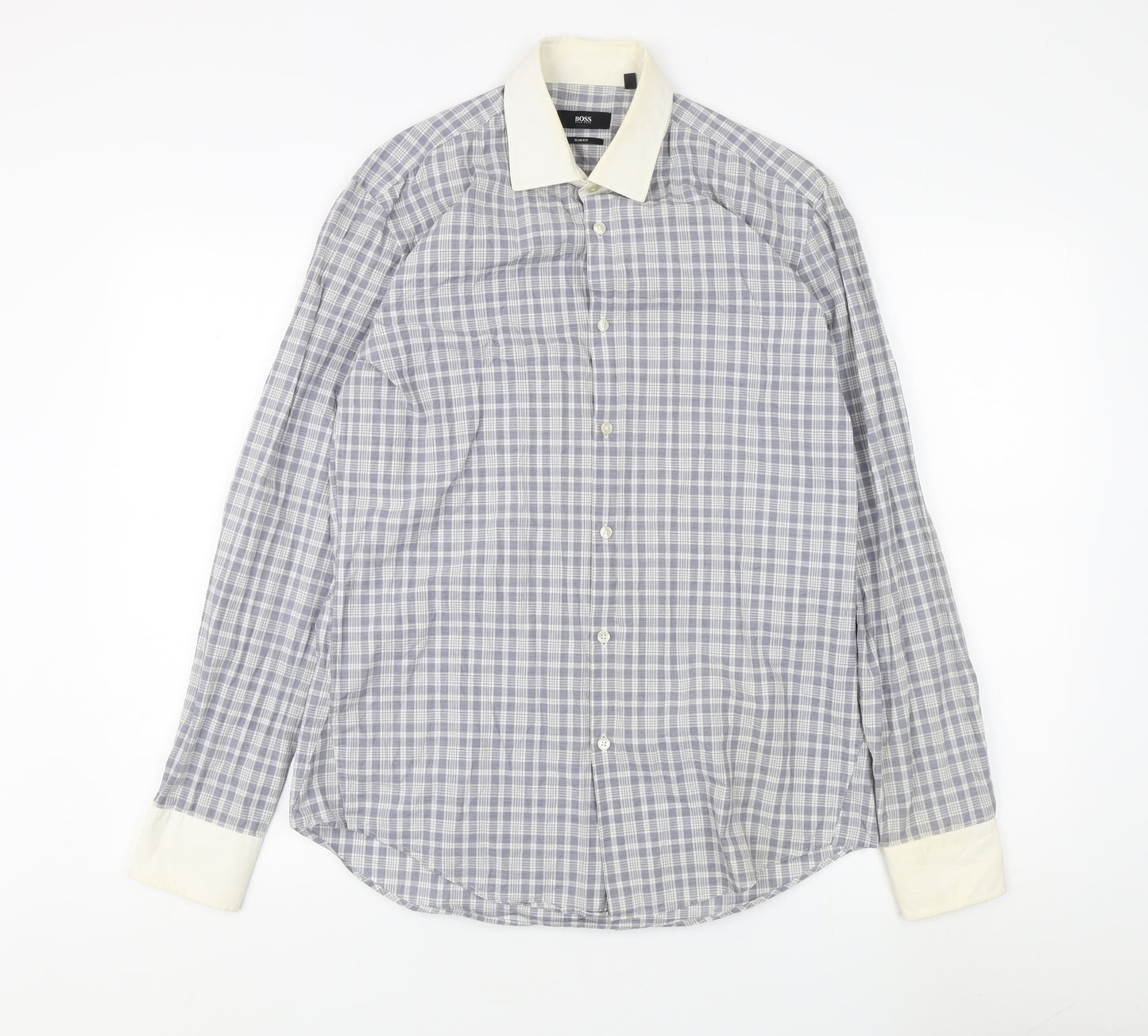 BOSS Men's Multicoloured Slim Fit Dress Shirt 39