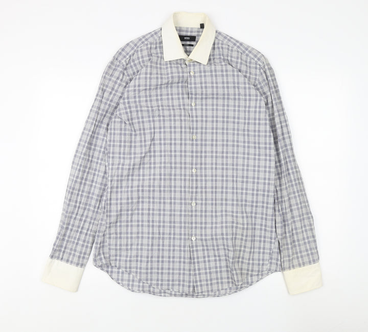 BOSS Men's Multicoloured Slim Fit Dress Shirt 39